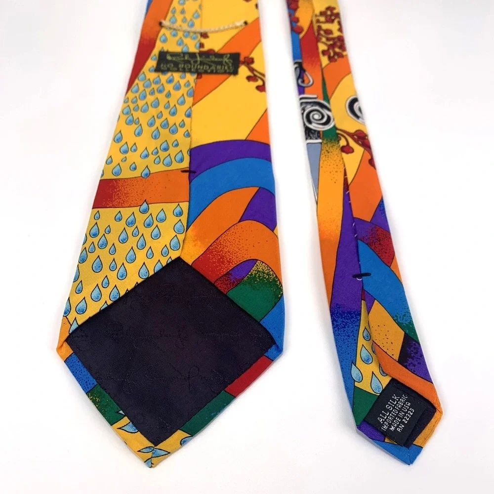 Vintage Rush Limbaugh No Boundaries Mens Tie Multicolor Column Design 100%‎ Silk